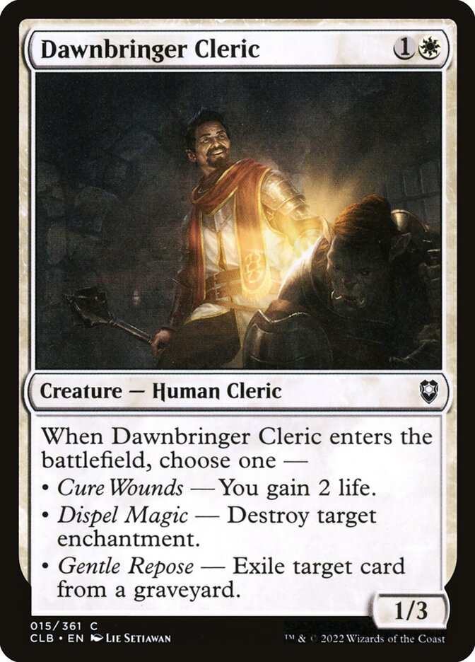 Card Scan of Dawnbringer Cleric | CLB