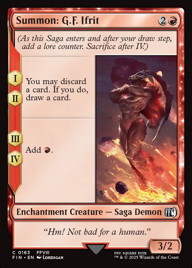 Card Scan of Summon: G.F. Ifrit | FIN