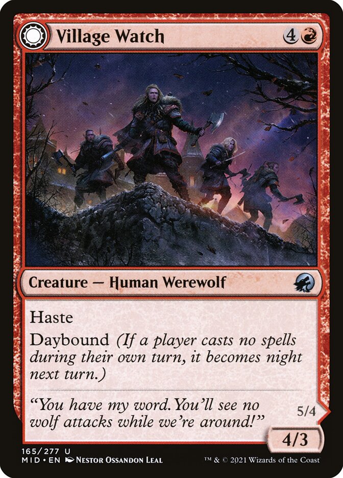 Card Scan of Village Watch // Village Reavers | MID