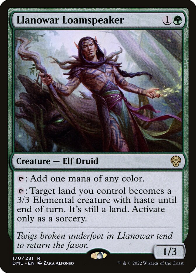 Card Scan of Llanowar Loamspeaker | DMU