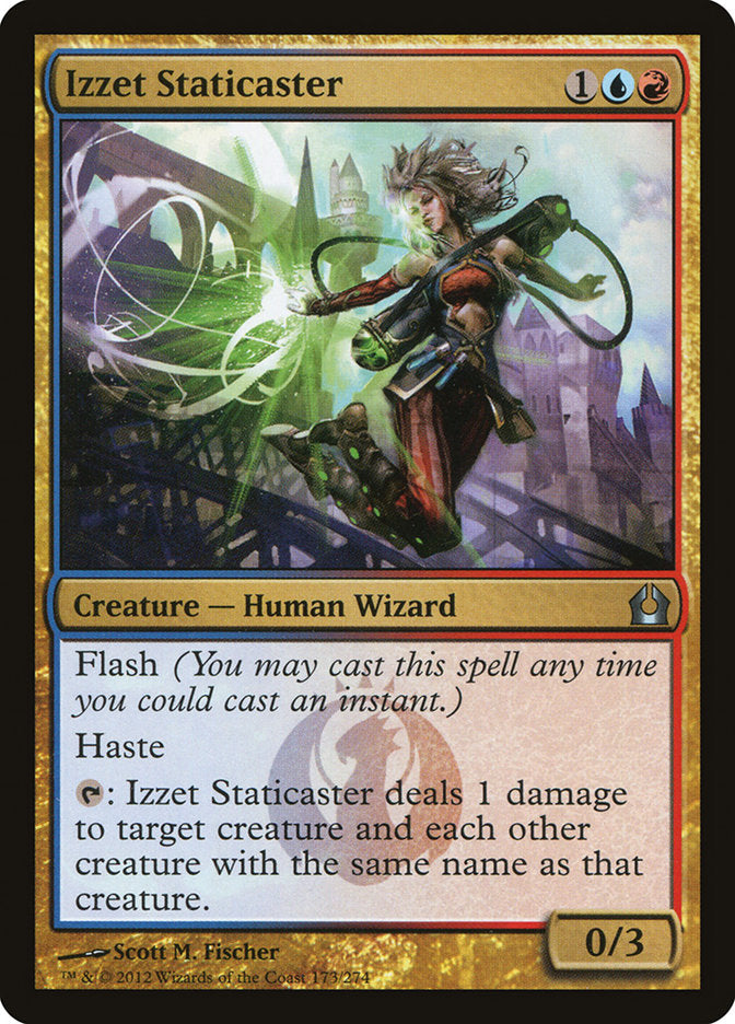 Card Scan of Izzet Staticaster | RTR