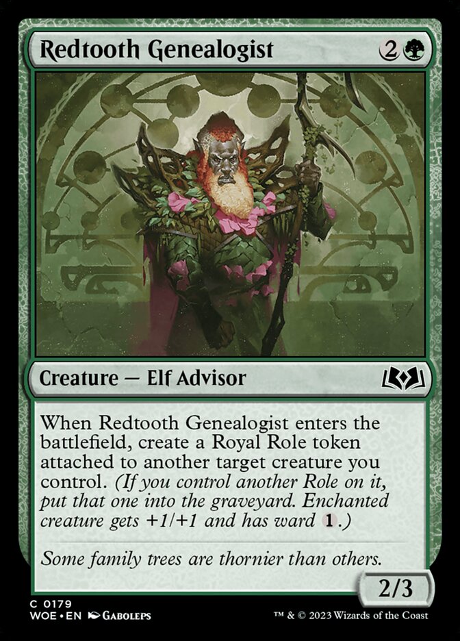 Card Scan of Redtooth Genealogist | WOE