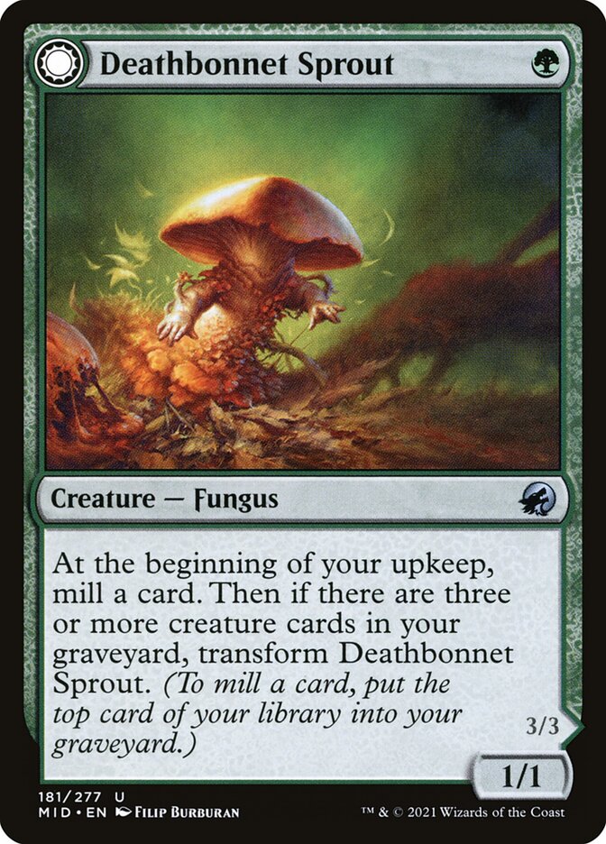Card Scan of Deathbonnet Sprout // Deathbonnet Hulk | MID
