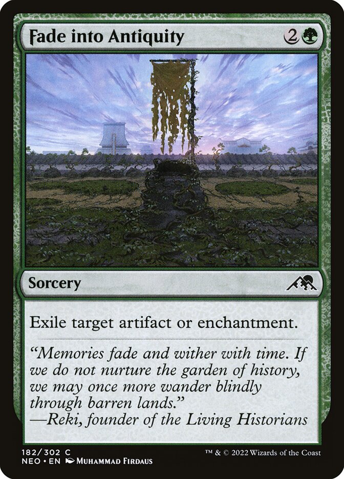 Card Scan of Fade into Antiquity | NEO
