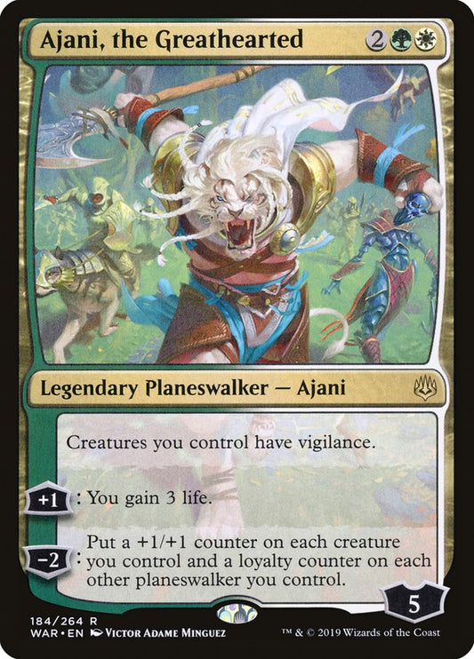Card Scan of Ajani, the Greathearted | WAR