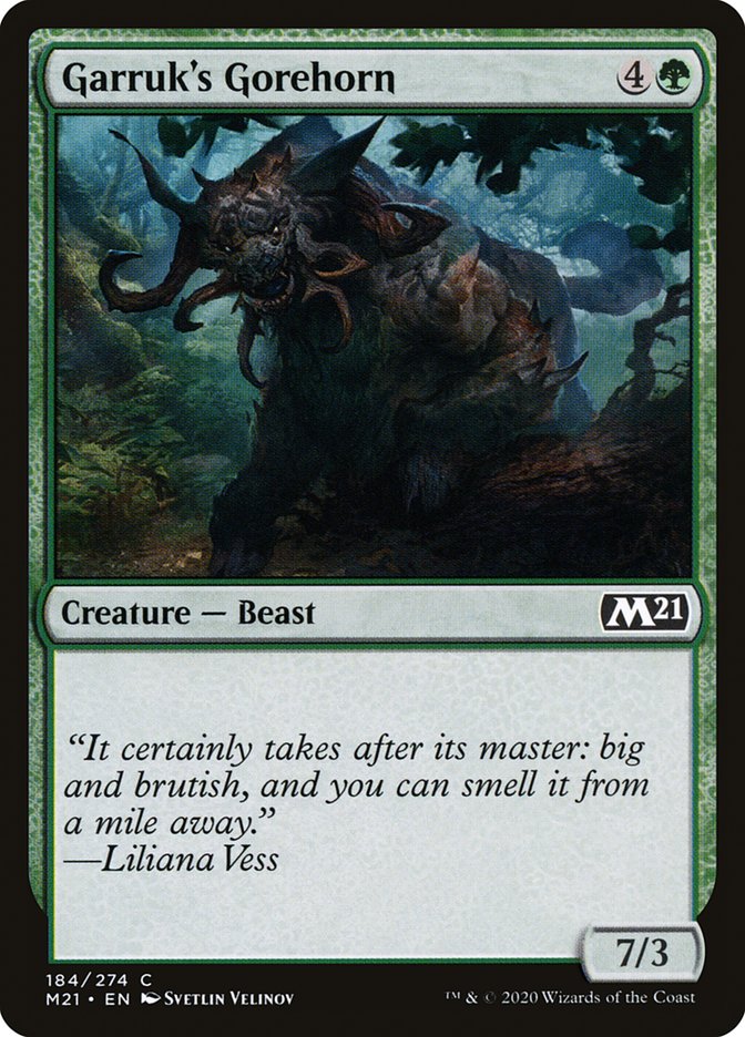 Card Scan of Garruk's Gorehorn | M21