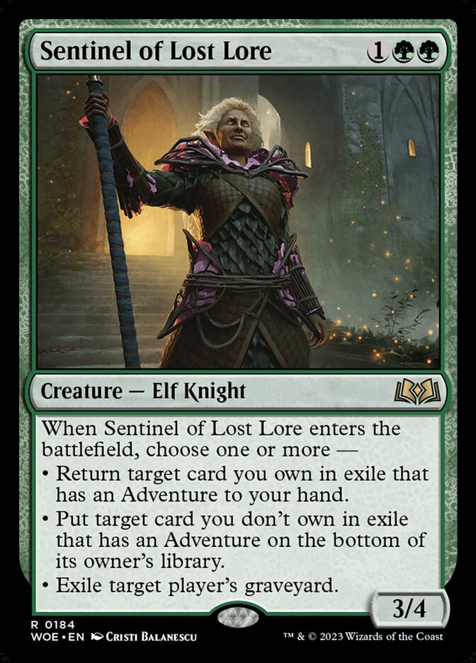 Card Scan of Sentinel of Lost Lore | WOE