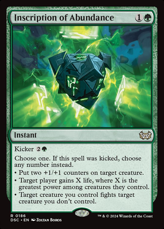 Card Scan of Inscription of Abundance | DSC