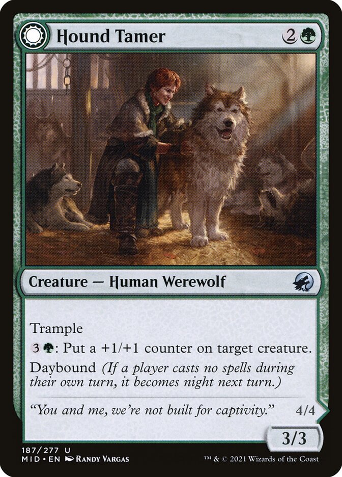 Card Scan of Hound Tamer // Untamed Pup | MID