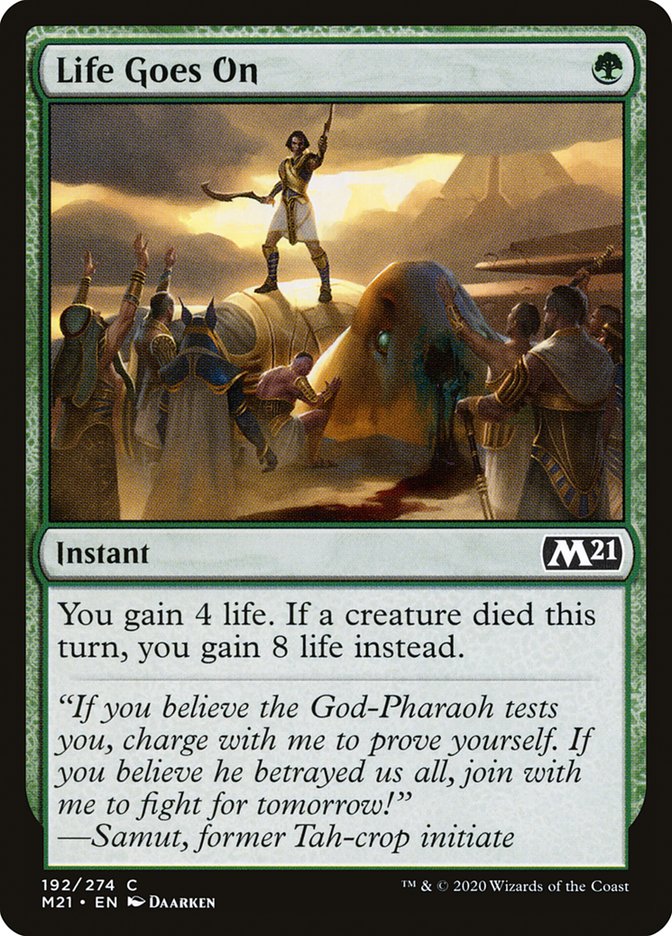 Card Scan of Life Goes On | M21