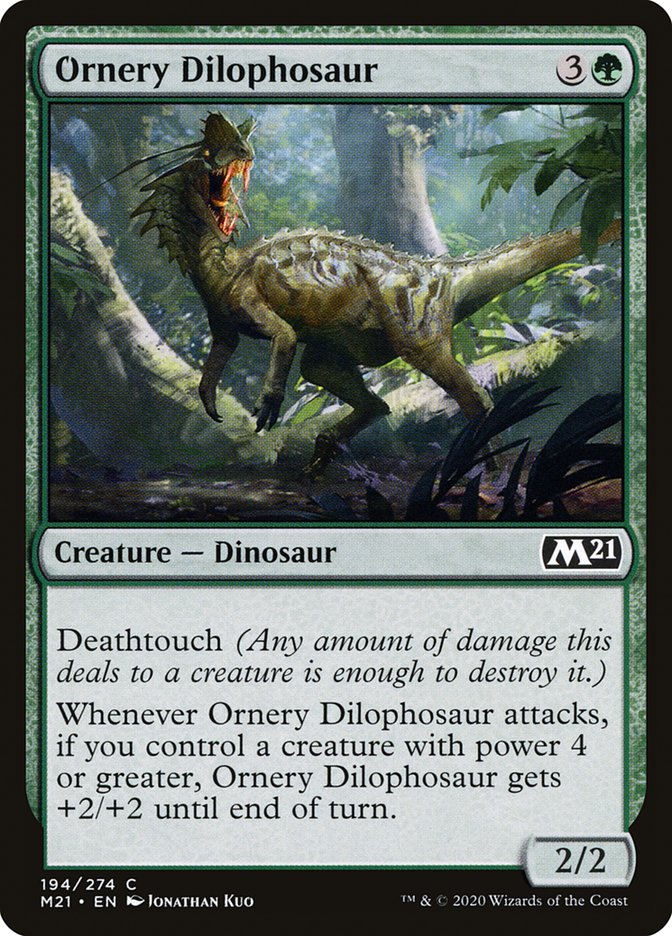 Card Scan of Ornery Dilophosaur | M21