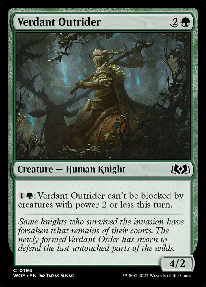 Card Scan of Verdant Outrider | WOE