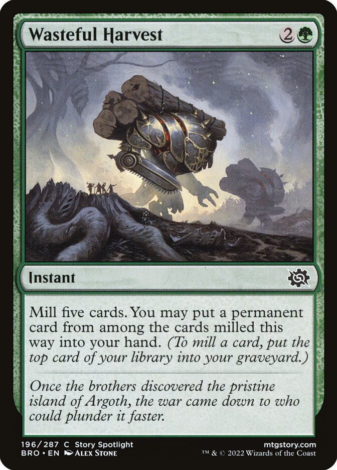 Card Scan of Wasteful Harvest | BRO