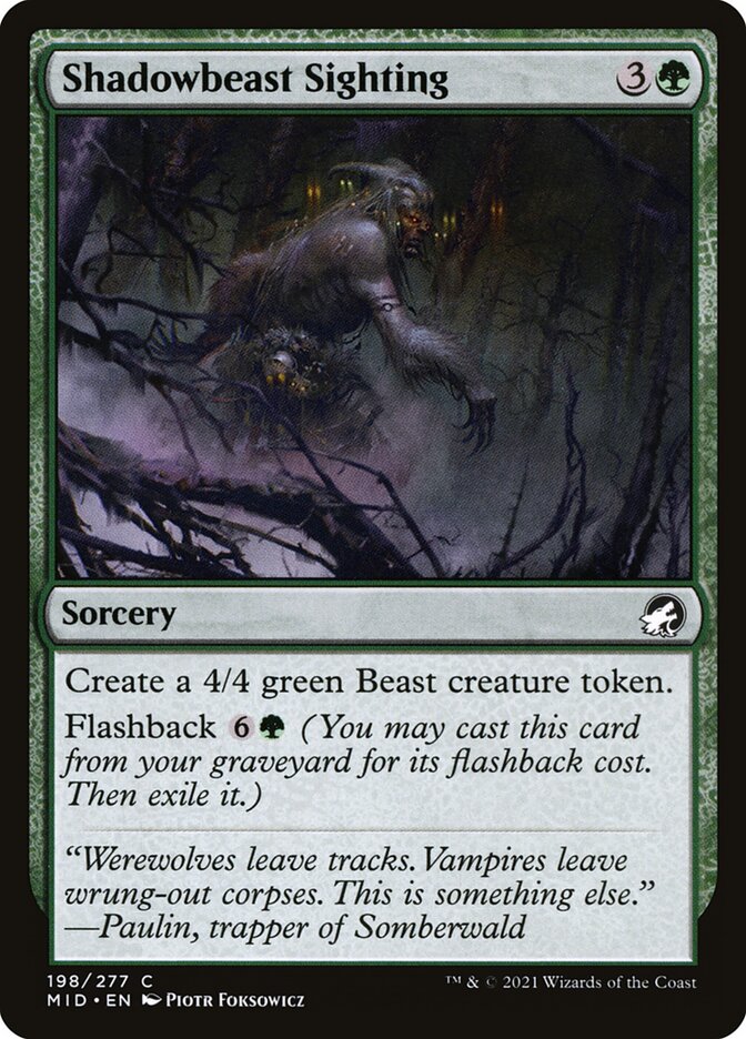 Card Scan of Shadowbeast Sighting | MID