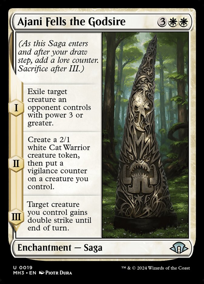 Card Scan of Ajani Fells the Godsire | MH3