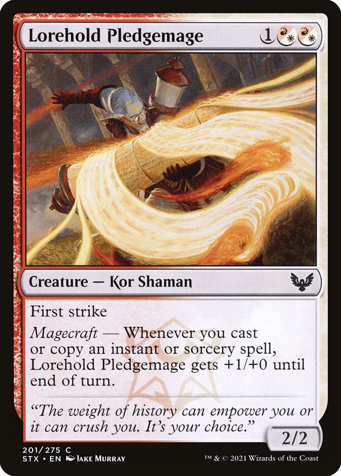 Card Scan of Lorehold Pledgemage | STX