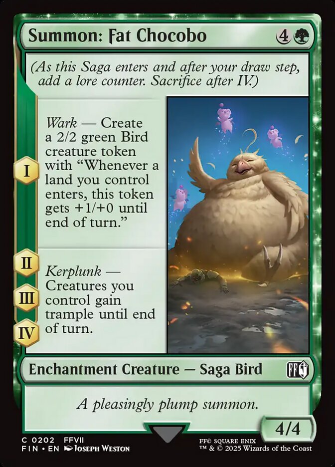 Card Scan of Summon: Fat Chocobo | FIN