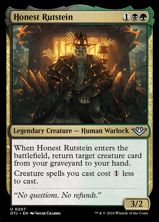 Card Scan of Honest Rutstein | OTJ