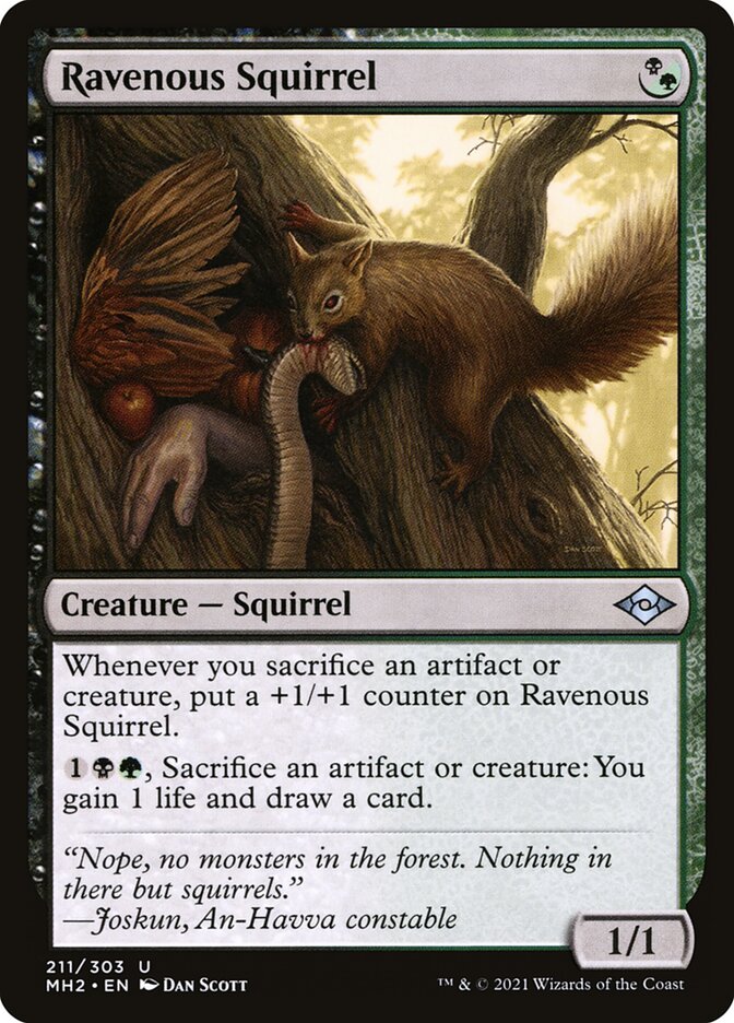 Card Scan of Ravenous Squirrel | MH2