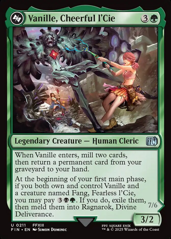 Card Scan of Vanille, Cheerful l'Cie // Ragnarok, Divine Deliverance | FIN