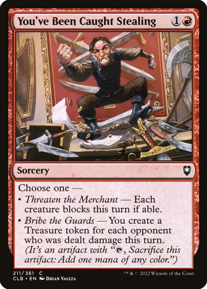 Card Scan of You've Been Caught Stealing | CLB