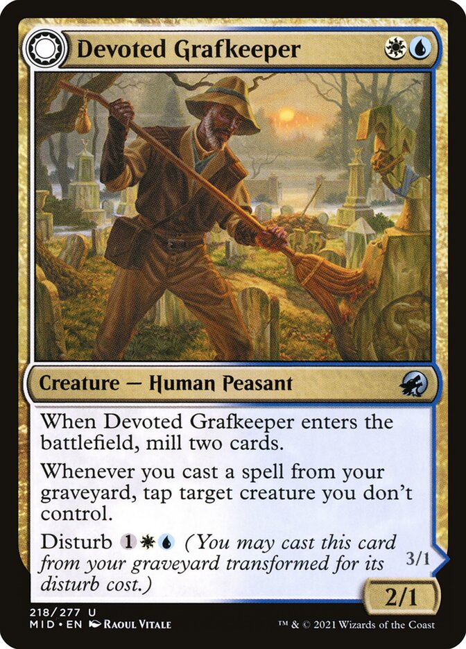 Card Scan of Devoted Grafkeeper // Departed Soulkeeper | MID