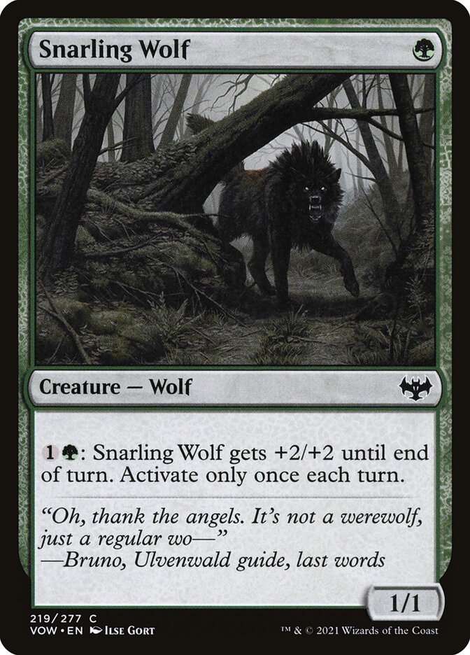 Card Scan of Snarling Wolf | VOW