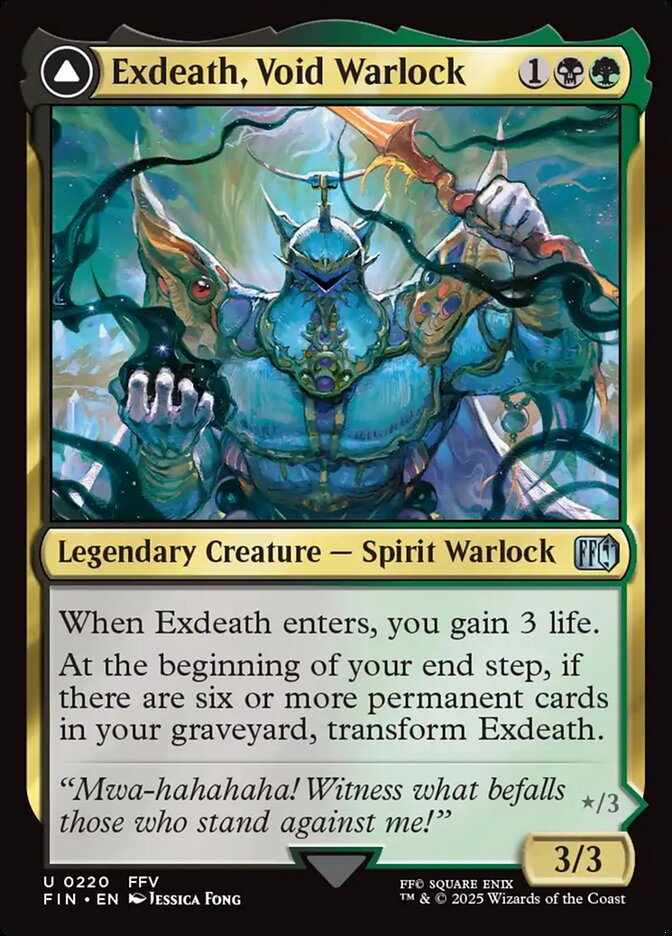 Card Scan of Exdeath, Void Warlock // Neo Exdeath, Dimension's End | FIN