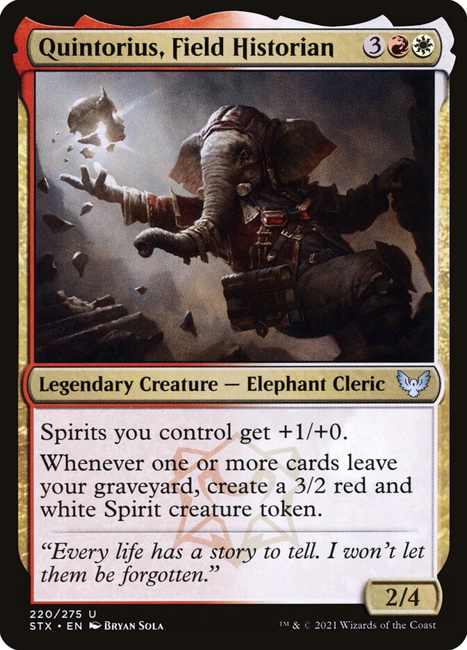 Card Scan of Quintorius, Field Historian | STX