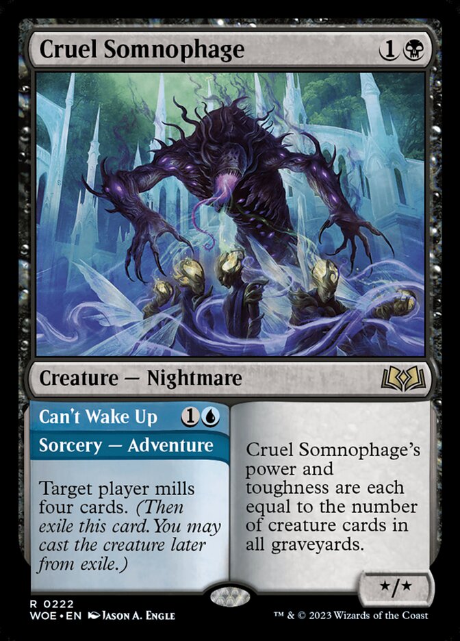 Card Scan of Cruel Somnophage // Can't Wake Up | WOE