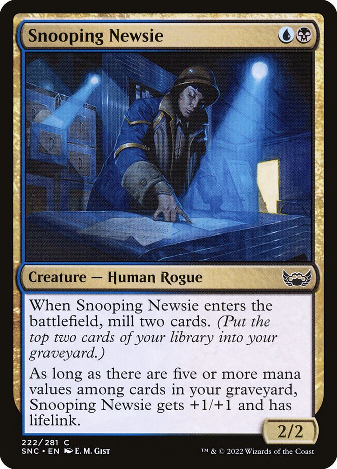 Card Scan of Snooping Newsie | SNC