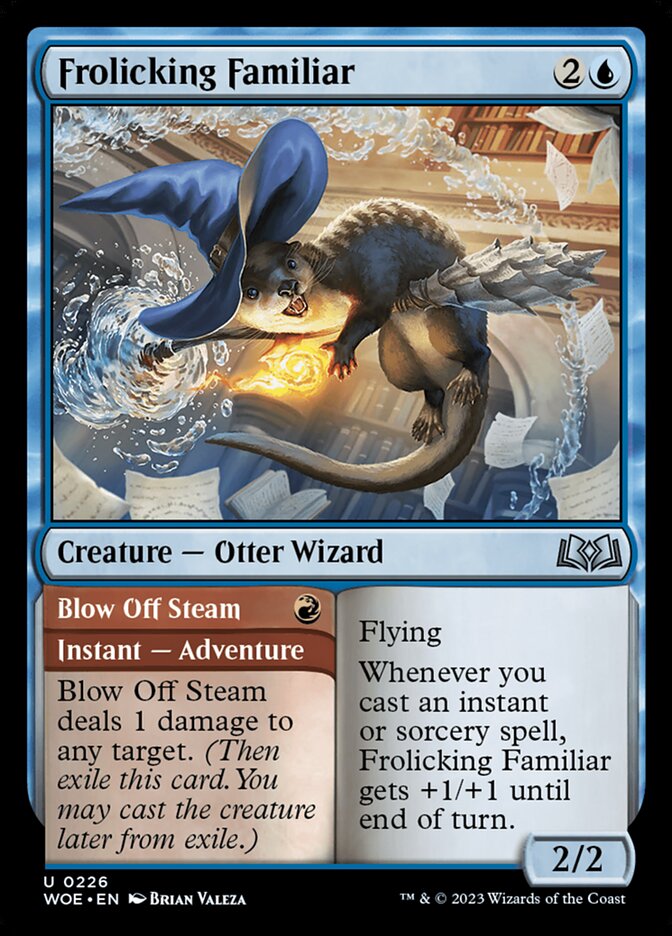 Card Scan of Frolicking Familiar // Blow Off Steam | WOE