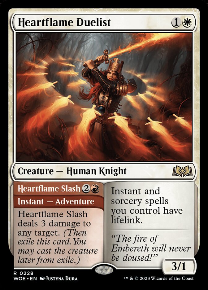 Card Scan of Heartflame Duelist // Heartflame Slash | WOE