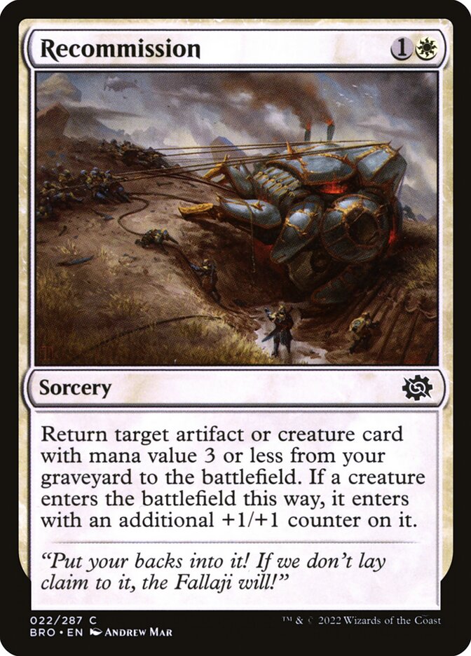 Card Scan of Recommission | BRO