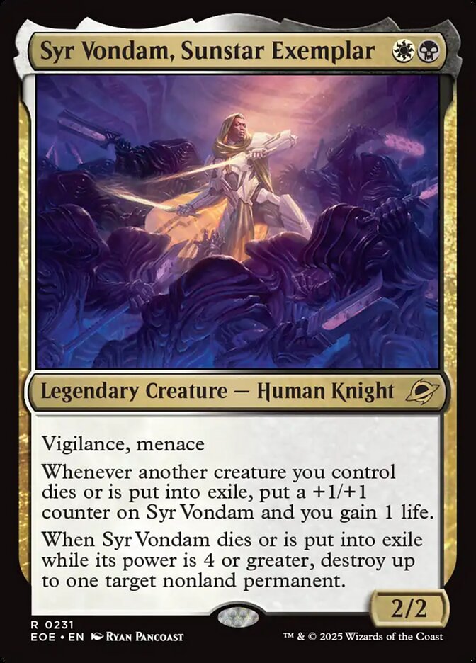 Syr Vondam, Sunstar Exemplar Card Scan