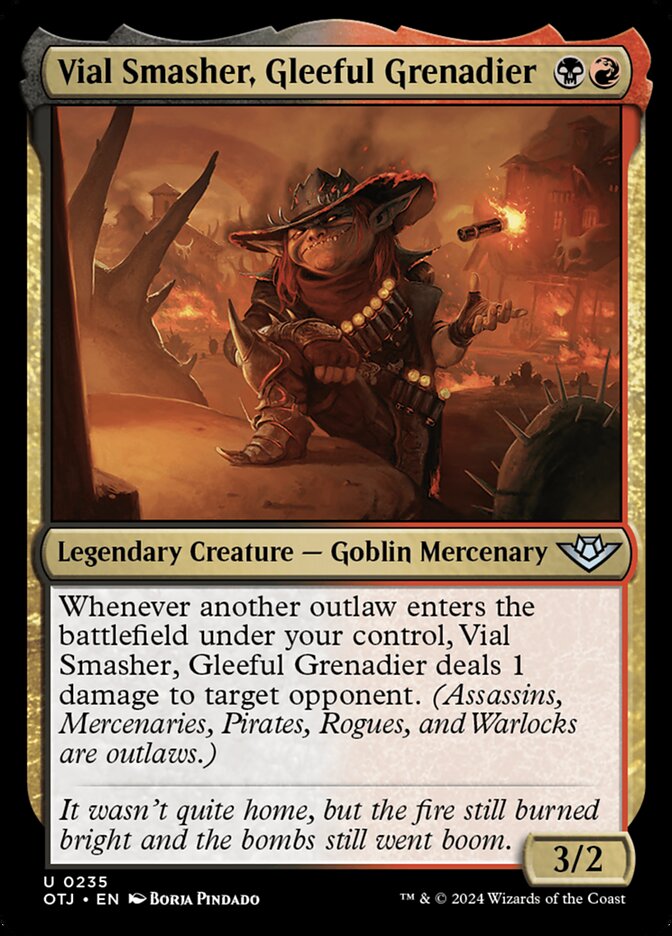 Card Scan of Vial Smasher, Gleeful Grenadier | OTJ