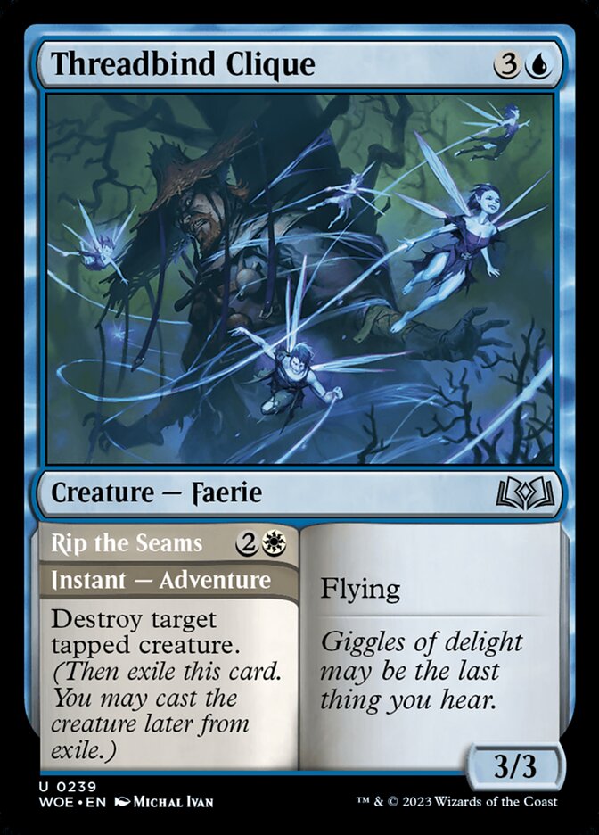Card Scan of Threadbind Clique // Rip the Seams | WOE