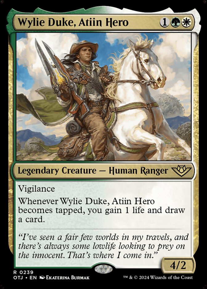 Card Scan of Wylie Duke, Atiin Hero | OTJ
