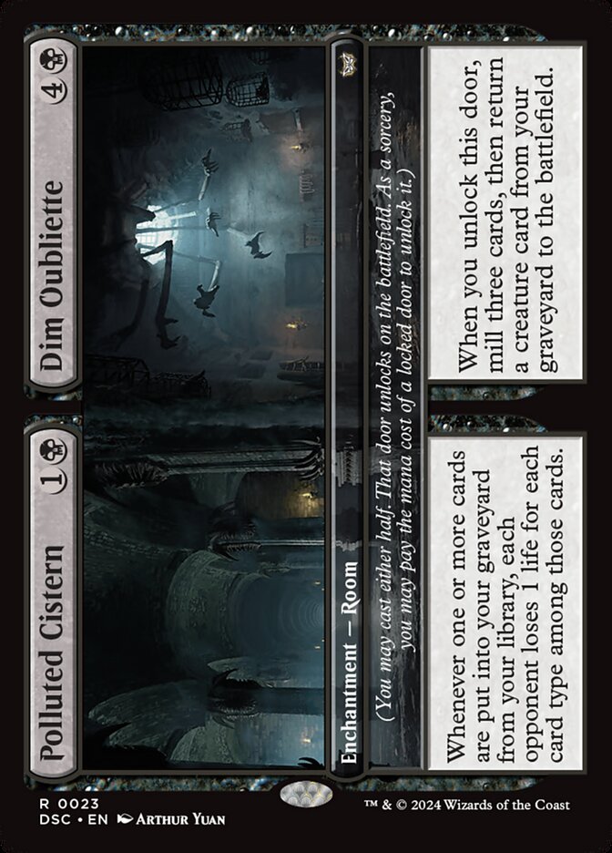 Card Scan of Polluted Cistern // Dim Oubliette | DSC