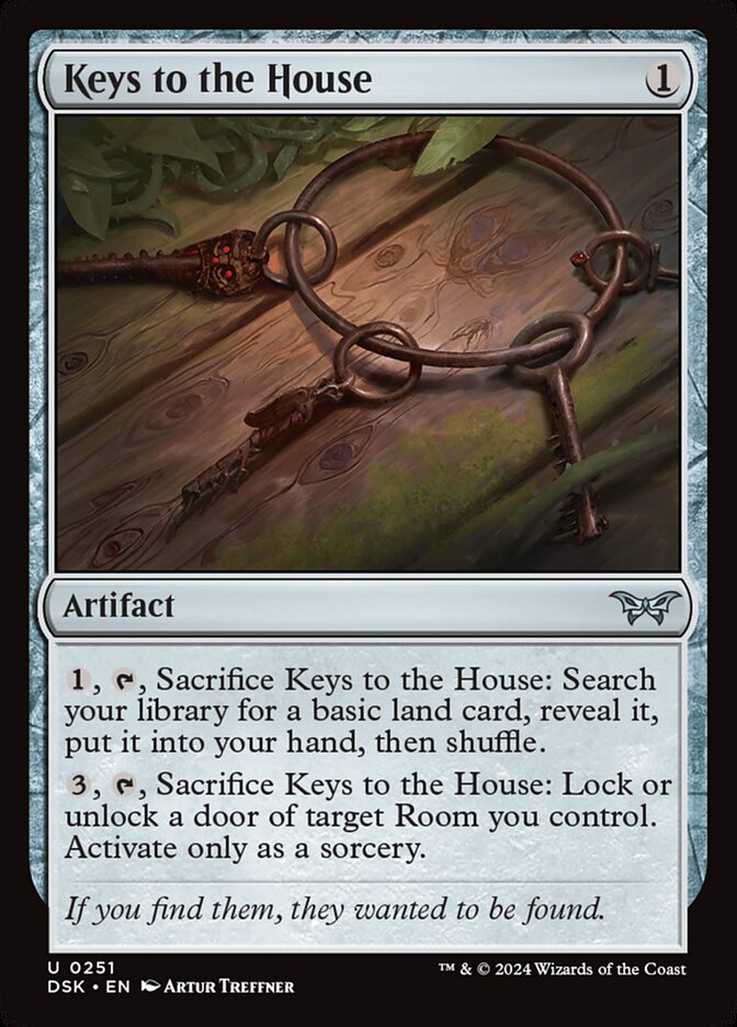 Card Scan of Keys to the House | DSK