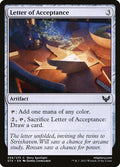 Card Scan of Letter of Acceptance | STX