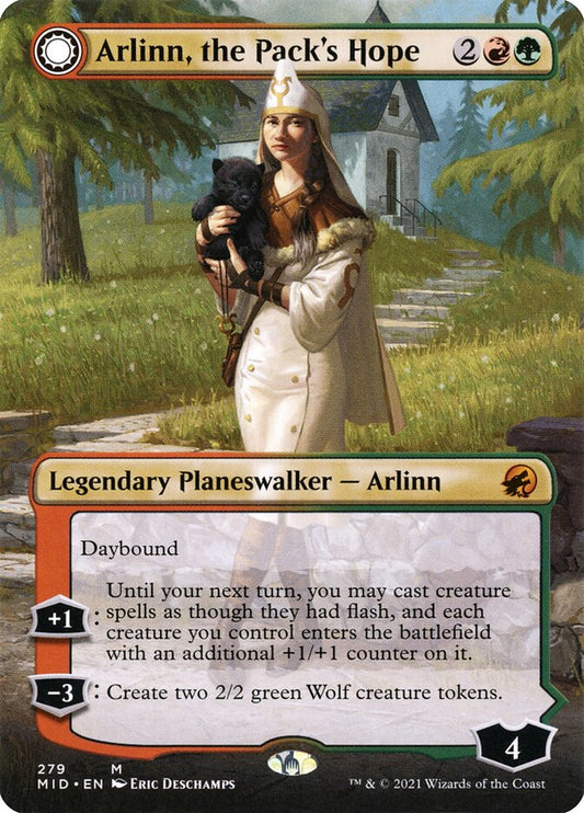 Arlinn, the Pack's Hope // Arlinn, the Moon's Fury | MID (Borderless Planeswalker)