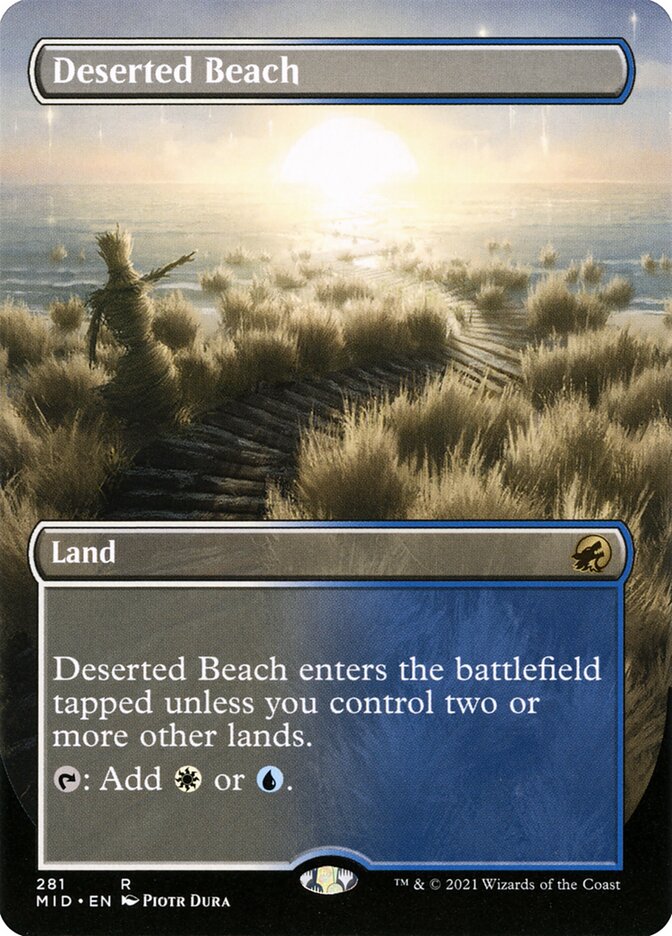 Card Scan of Deserted Beach | MID (Alternate Art Borderless)