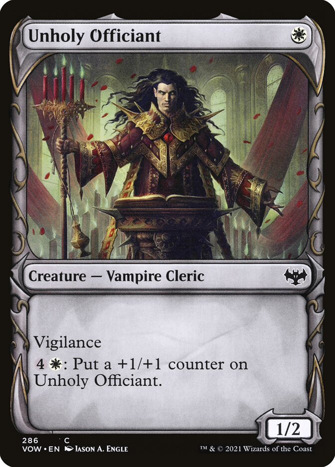 Card Scan of Unholy Officiant | VOW (Showcase)