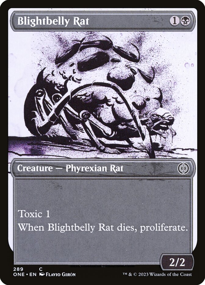 Card Scan of Blightbelly Rat | ONE (Ichor Showcase)