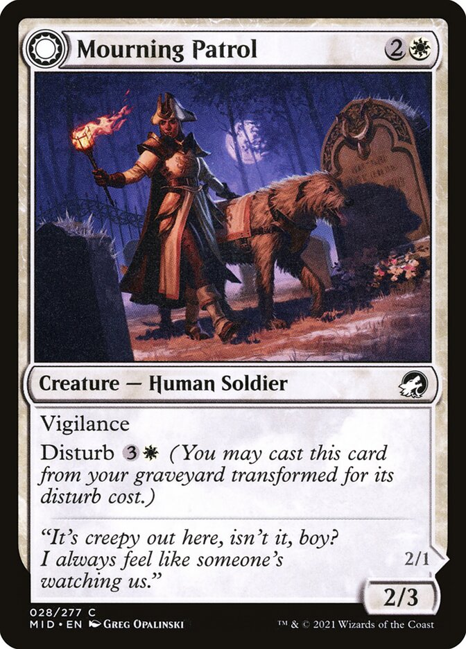 Card Scan of Mourning Patrol // Morning Apparition | MID