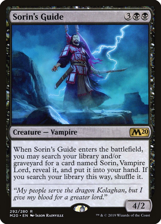 Card Scan of Sorin's Guide | M20