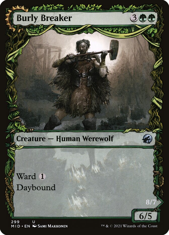 Card Scan of Burly Breaker // Dire-Strain Demolisher | MID (Equinox Showcase)