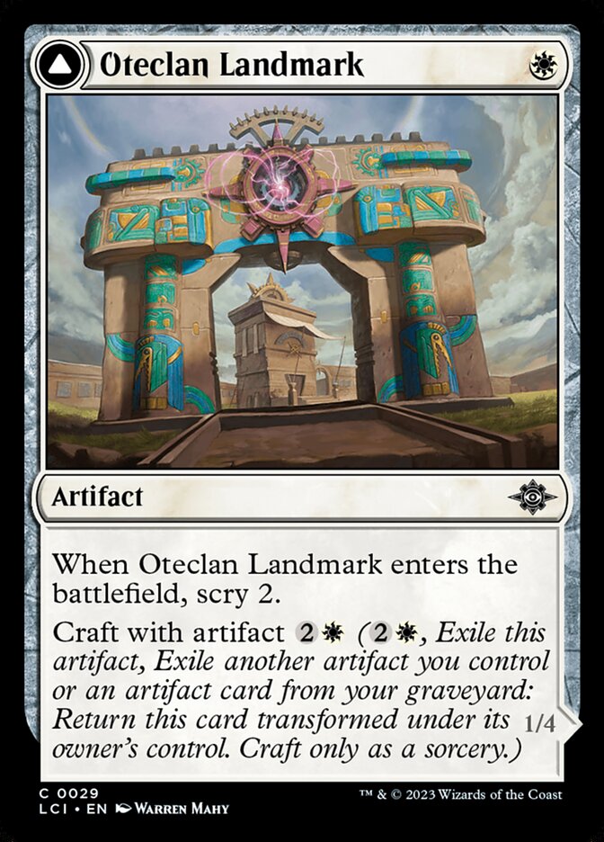Card Scan of Oteclan Landmark // Oteclan Levitator | LCI