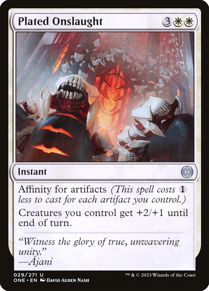 Card Scan of Plated Onslaught | ONE